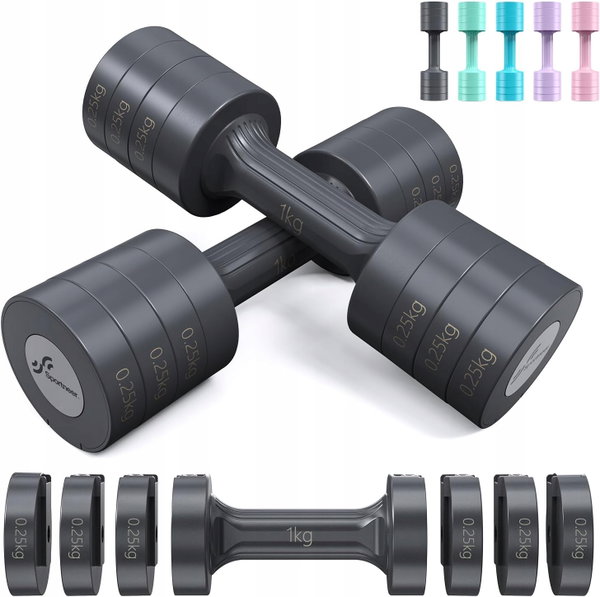 HANTLE REGULOWANE 4W1 2x2,5KG FITNESS DOM