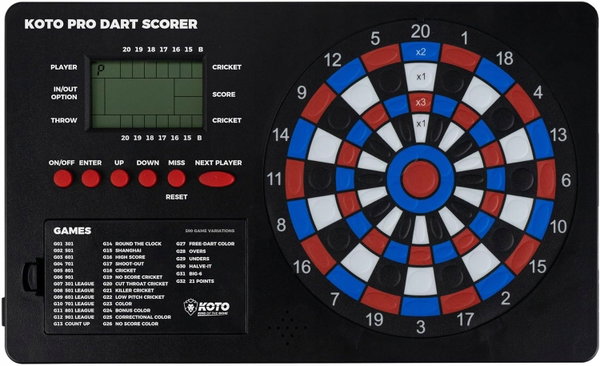 TABLICA WYNIKÓW ELEKTRONICZNA DO DARTA LCD 8 GRACZY 32 GRY MONTAŻ ŚCIENNY