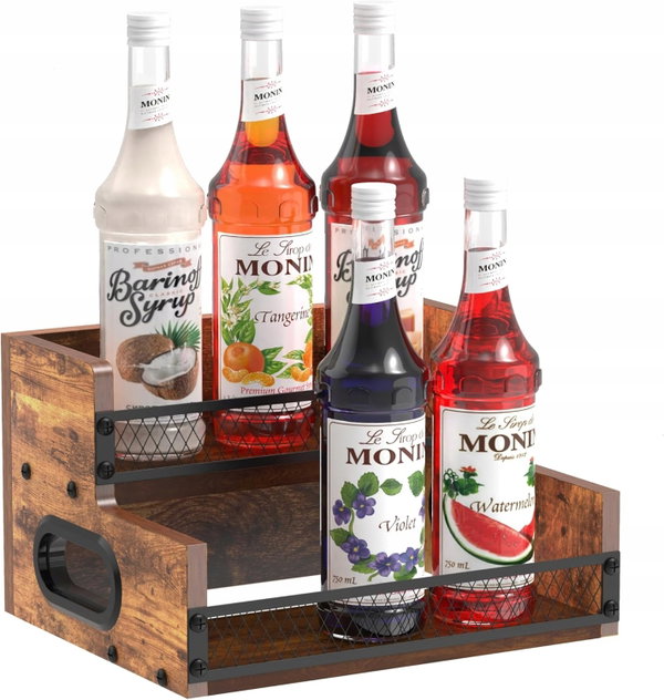 PÓŁKA NA ALKOHOL 2-POZIOMOWA 6 BUTELEK RETRO