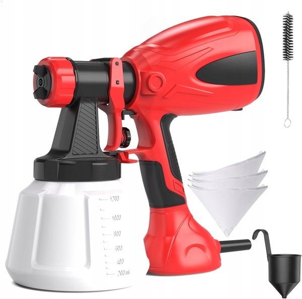 PISTOLET DO MALOWANIA 650W HVLP 1200 ML Z 4 DYSZAMI