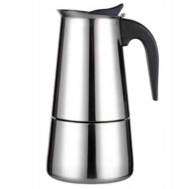 Włoski ekspres do kawy, aluminium, 6 filiżanek - 280 ml, czarny i srebrny