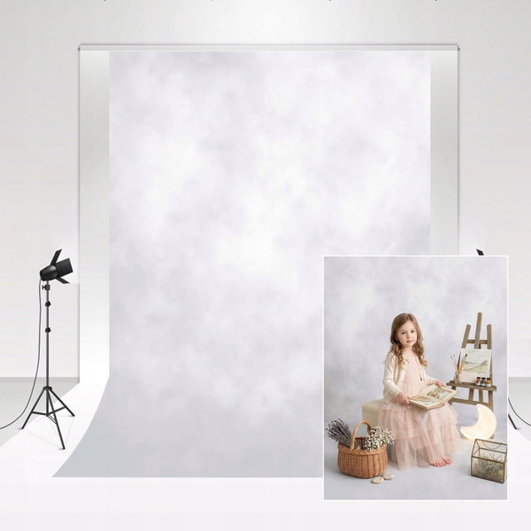 TŁO FOTOGRAFICZNE JASNOSZARE MIKROFIBRA 150x220CM PORTRET