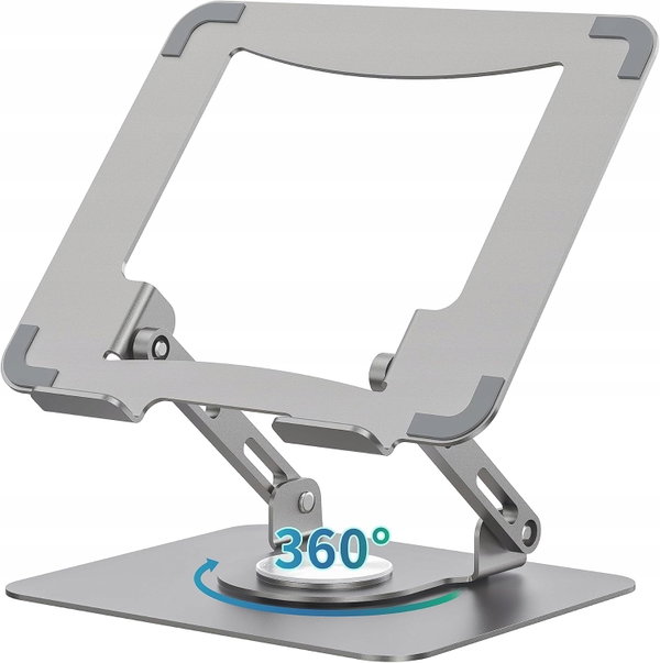 STOJAK NA LAPTOP OBROTOWY 360° REGULOWANY 10-15,6" SREBRNY