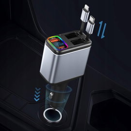 ŁADOWARKA SAMOCHODOWA WYSUWANA 147W USB-C 12V/24V