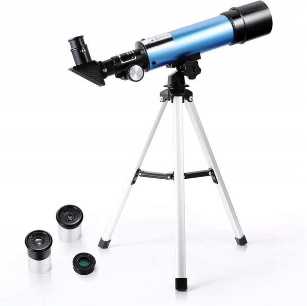 TELESKOP DZIECIĘCY ASTRONOMICZNY STATYW 18X–90X 50MM