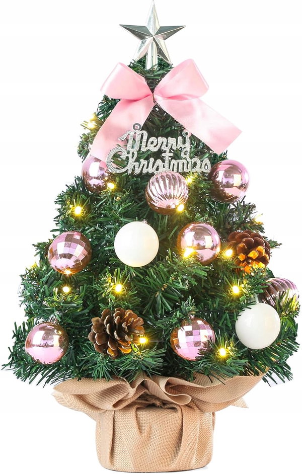 CHOINKA SZTUCZNA MINI 40 CM Z OŚWIETLENIEM LED ŚWIĄTECZNA DEKORACJA