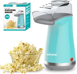 MASZYNA DO POPCORNU ELEKTRYCZNA 1200W BEZTŁUSZCZOWA Z MIARKĄ NIEBIESKA