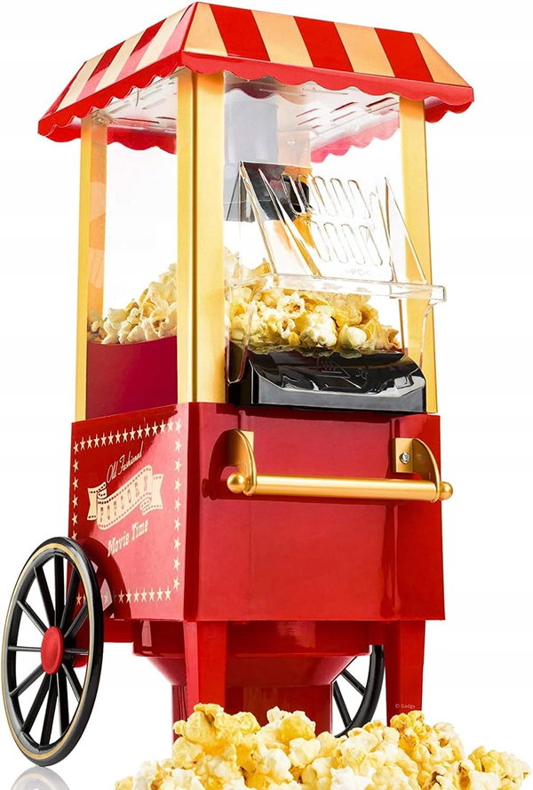 MASZYNA DO POPCORNU RETRO GORĄCE POWIETRZE BEZ TŁUSZCZU SZYBKA I ZDROWA