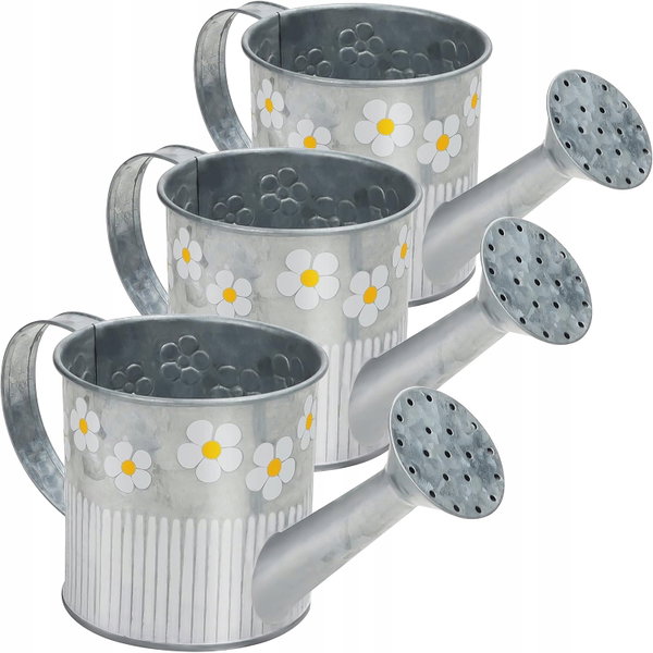 KONEWKA DEKORACYJNA METALOWA SREBRNA 550ML 3SZT