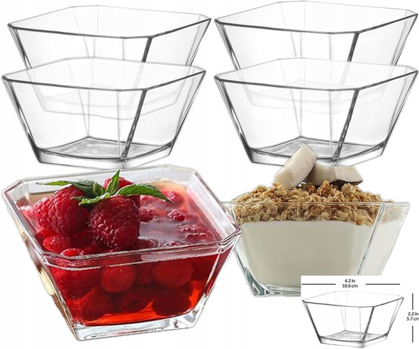 SZKLANE MISECZKI DESEROWE 300 ML – 6 SZTUK