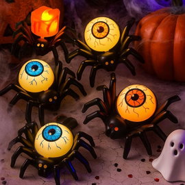 LAMPIKI LED PAJĄK 12 SZTUK HALLOWEEN BEZPŁOMIENIOWE ŚWIECE DEKORACYJNE
