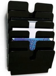 POJEMNIKI NA DOKUMENTY A4 6 SZT FLEXIPLUS POZIOME ŚCIENNE ORGANIZER CZARNY
