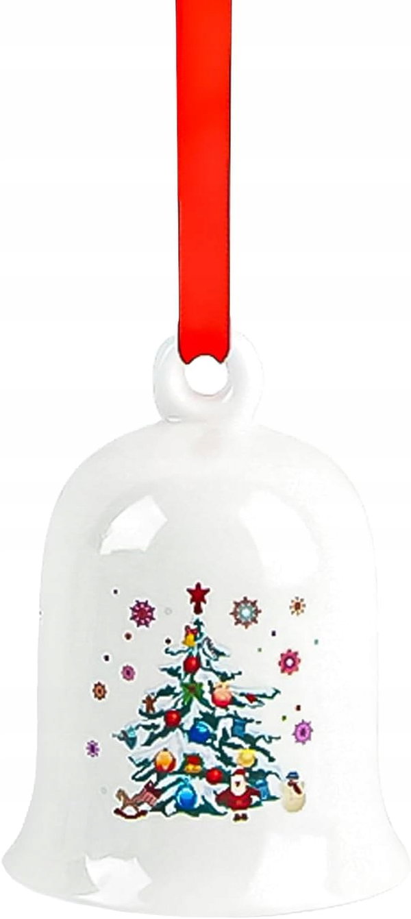 DZWONEK ŚWIĄTECZNY PORCELANOWY WISZĄCY Ø 7 CM