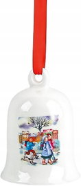 DZWONEK ŚWIĄTECZNY PORCELANOWY WISZĄCY Ø 7 CM