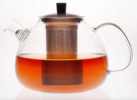 CZAJNIK DO HERBATY SZKLANY 1500 ML Z SITKIEM STALOWYM BOROKRZEMOWY