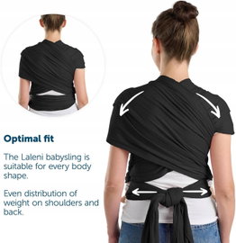CHUSTA DO NOSZENIA NIEMOWLĄT BAWEŁNIANA ELASTYCZNA CZARNA