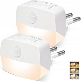 LAMPKA NOCNA LED DO GNIAZDKA 2 SZT Z CZUJNIKIEM RUCHU