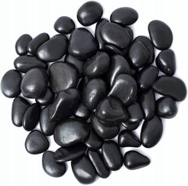 KAMIENIE DEKORACYJNE CZARNE POLEROWANE 1KG 2-4CM