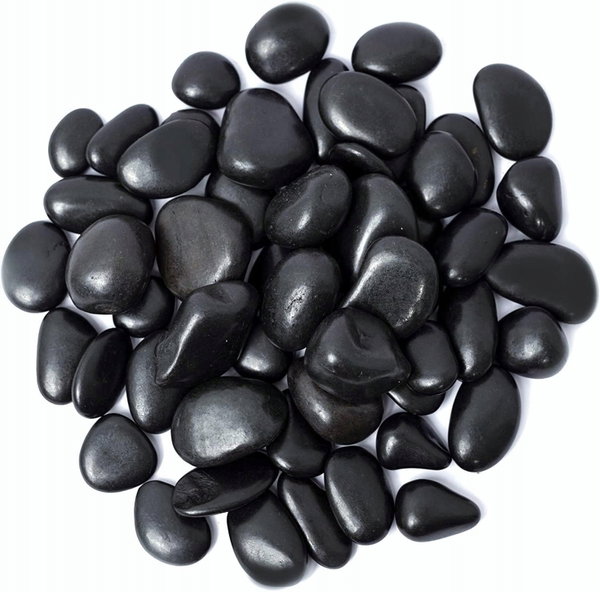 KAMIENIE DEKORACYJNE CZARNE POLEROWANE 1KG 2-4CM