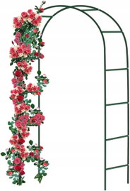 PERGOLA METALOWA 240 CM ŁUK DO RÓŻ ZIELONA KRATKA