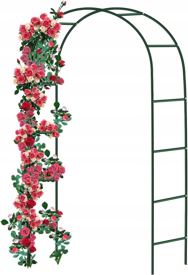 PERGOLA METALOWA 240 CM ŁUK DO RÓŻ ZIELONA KRATKA
