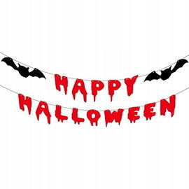 Zestaw dekoracyjny na Halloween – girlanda Happy Halloween, baner