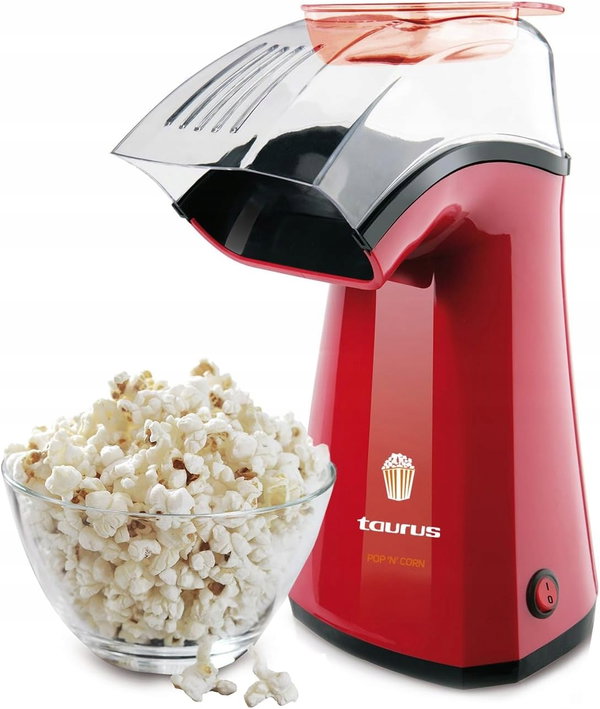 MASZYNA DO POPCORNU 1100W BEZTŁUSZCZOWA GORĄCE POWIETRZE CZERWONA