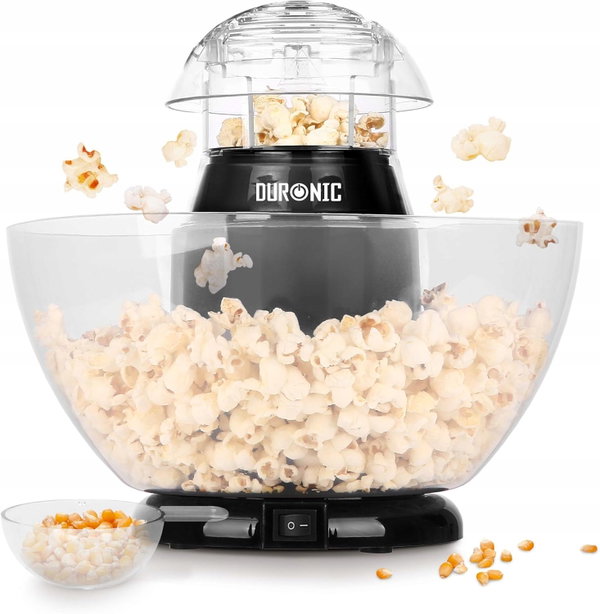 MASZYNA DO POPCORNU 1200W BEZTŁUSZCZOWA Z MISĄ GORĄCE POWIETRZE