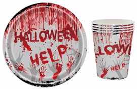 Dekoracja na imprezę, Halloween, papierowe naczynia imprezowe