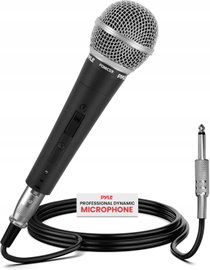 MIKROFON DYNAMICZNY WOKALNY XLR Z PRZEŁĄCZNIKIEM KABEL