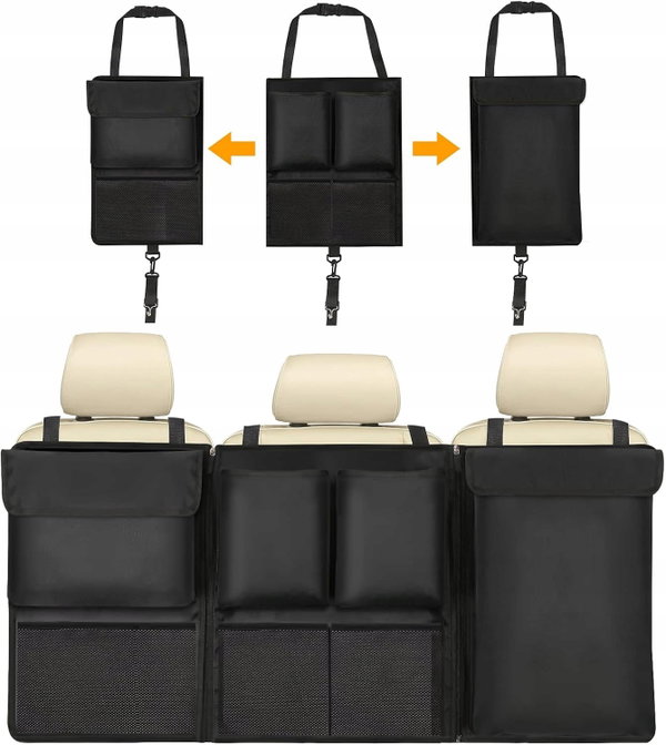 ORGANIZER SAMOCHODOWY WIELOKIESZENIOWY 101X46 CM WODOODPORNY SKŁADANY