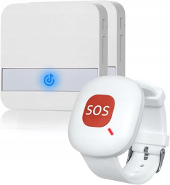 ALARM OSOBISTY BEZPRZEWODOWY DLA SENIORÓW PRZYCISK SOS IP55 WTYCZKOWY