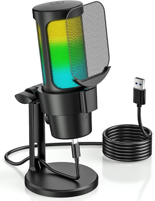 MIKROFON KARAOKE USB RGB DO STREAMINGU I GAMINGU