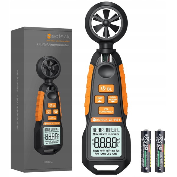 ANEMOMETR CYFROWY CFM MIERNIK PRĘDKOŚCI WIATRU LCD