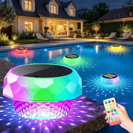 LAMPA SOLARNA LED RGB DO BASENU STAWU Z PILOTEM IP68