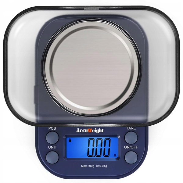 WAGA JUBILERSKA 300G/0,01G LCD, LICZENIE, TARA, MISECZKA, KIESZONKOWA, ETUI