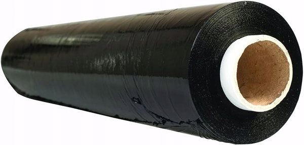 FOLIA STRETCH CZARNA RĘCZNA DO PAKOWANIA 50 CM X 243 M 23 MIKRONY