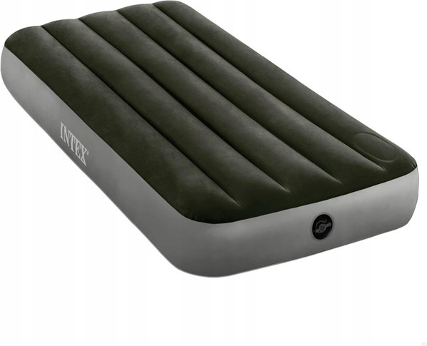 MATERAC DMUCHANY INTEX 191x76x25 CM DURA-BEAM JR TWIN Z TORBĄ SZARY