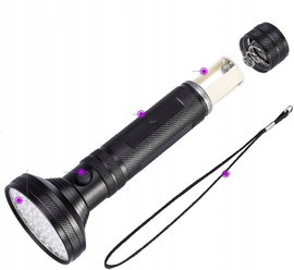 LATARKA UV 100 LED 395 NM CZARNE ŚWIATŁO DLA PSA DO PLAM I MOCZU