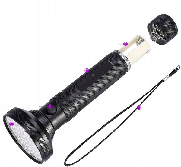 LATARKA UV 100 LED 395 NM CZARNE ŚWIATŁO DLA PSA DO PLAM I MOCZU