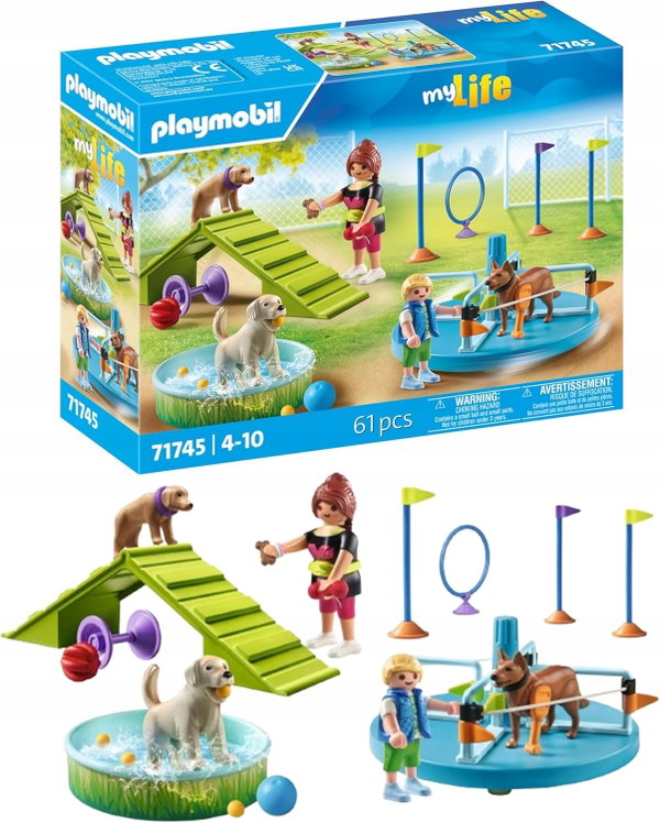 PLAC ZABAW DLA PSÓW FIGURKI KARUZELA TOR SLALOMOWY AKCESORIA DLA DZIECI 4+