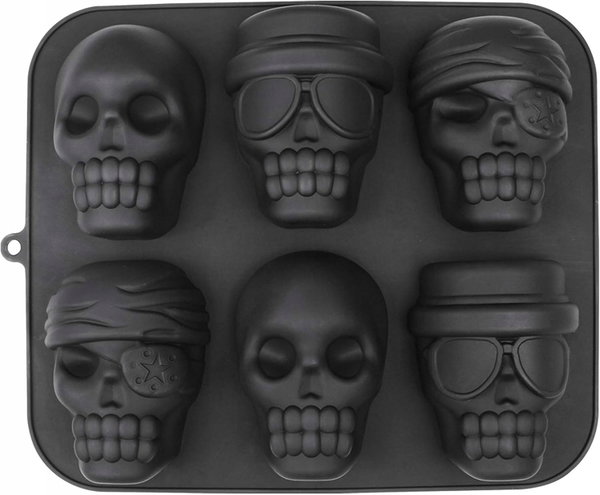 FOREMKA SILIKONOWA HALLOWEEN CZASZKA 6x MUFFINKI CIASTO