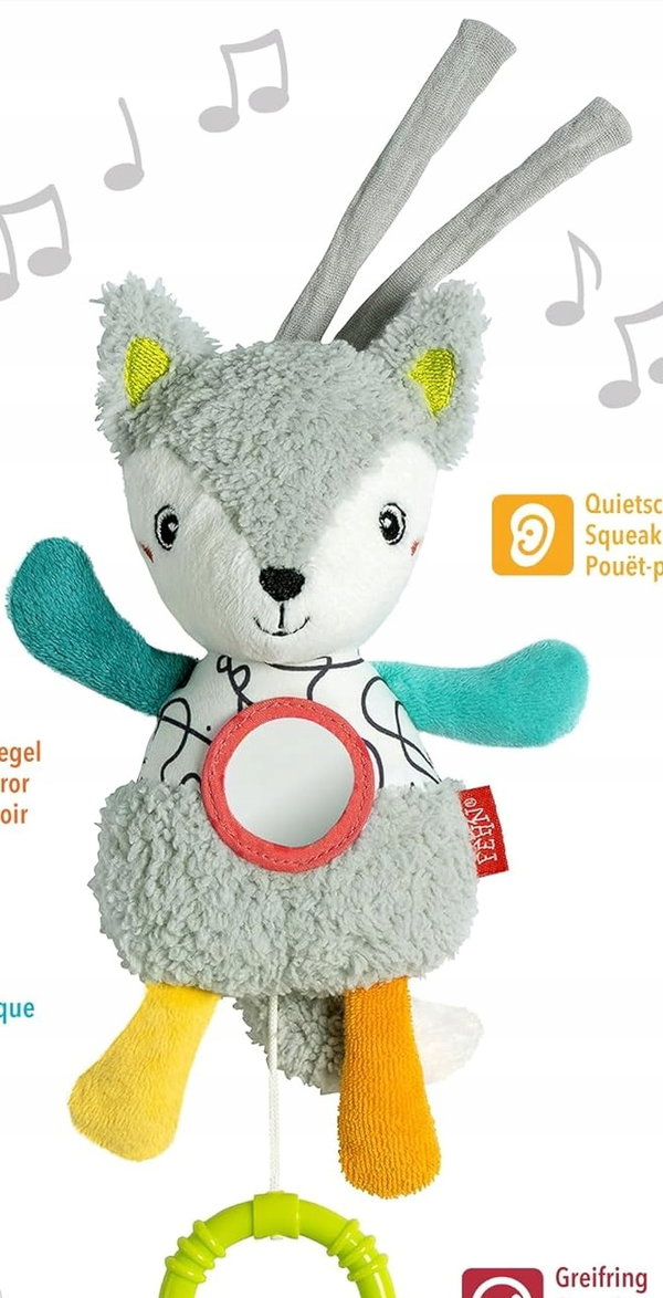 POZYTYWKA LIS Z BAWEŁNY ORGANICZNEJ DO USYPIANIA NIEMOWLĄT 21CM