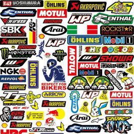 NAKLEJKI MOTOCROSS MOTOCYKL KASK WINYLOWE 3 SZT