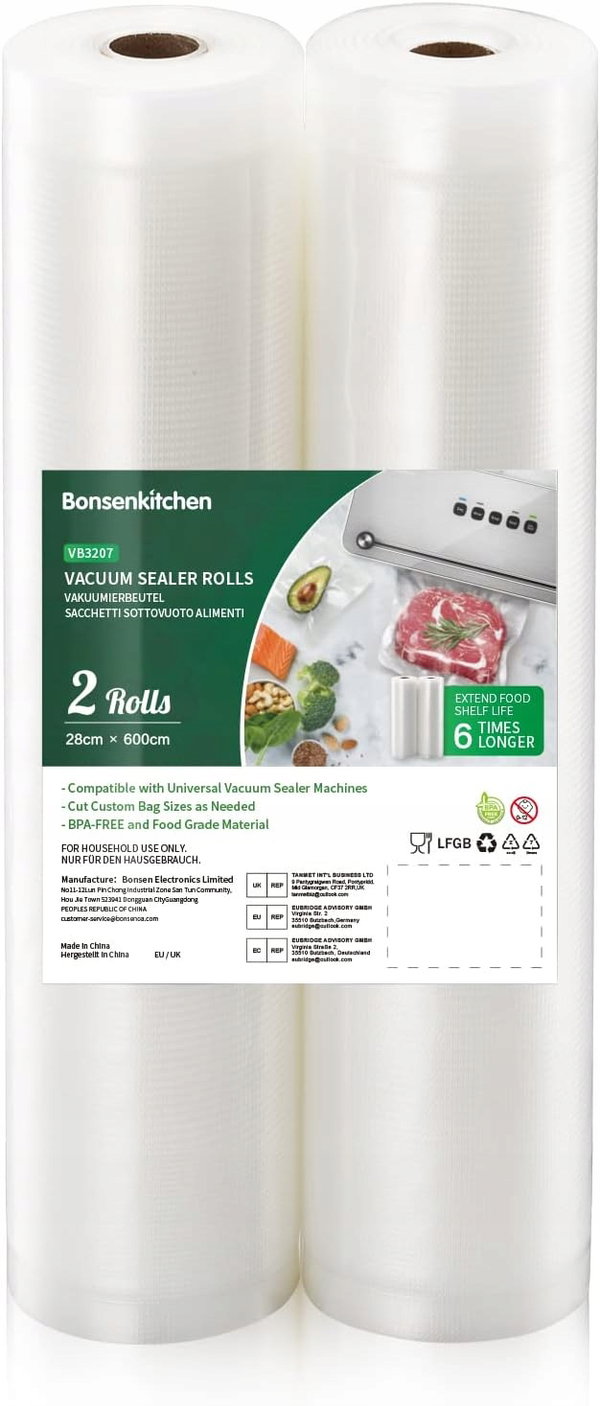FOLIA PRÓŻNIOWA W ROLCE 2 SZT 28X600CM DO ZGRZEWARKI SOUS VIDE BPA FREE