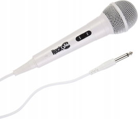 MIKROFON KARAOKE PRZEWODOWY JACK 6,3MM 3M BIAŁY