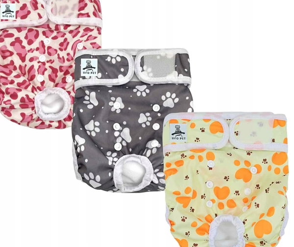 PIELUCHY WIELORAZOWE DLA SUKI 3 SZT XS REGLUOWANE CHŁONNE