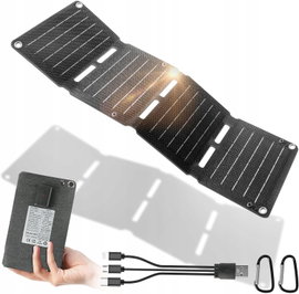 PANEL SŁONECZNY 10W SKŁADANY USB WODOODPORNY