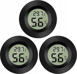 TERMOMETR POKOJOWY CYFROWY HIGROMETR 3 SZT LCD MINI POMIAR WILGOTNOŚCI