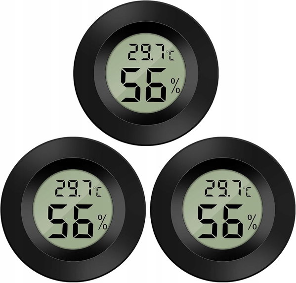 TERMOMETR POKOJOWY CYFROWY HIGROMETR 3 SZT LCD MINI POMIAR WILGOTNOŚCI